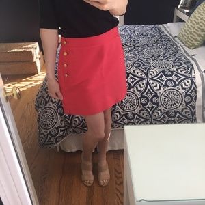 J. Crew Sailor Postage Stamp Red Cotton Mini Skirt